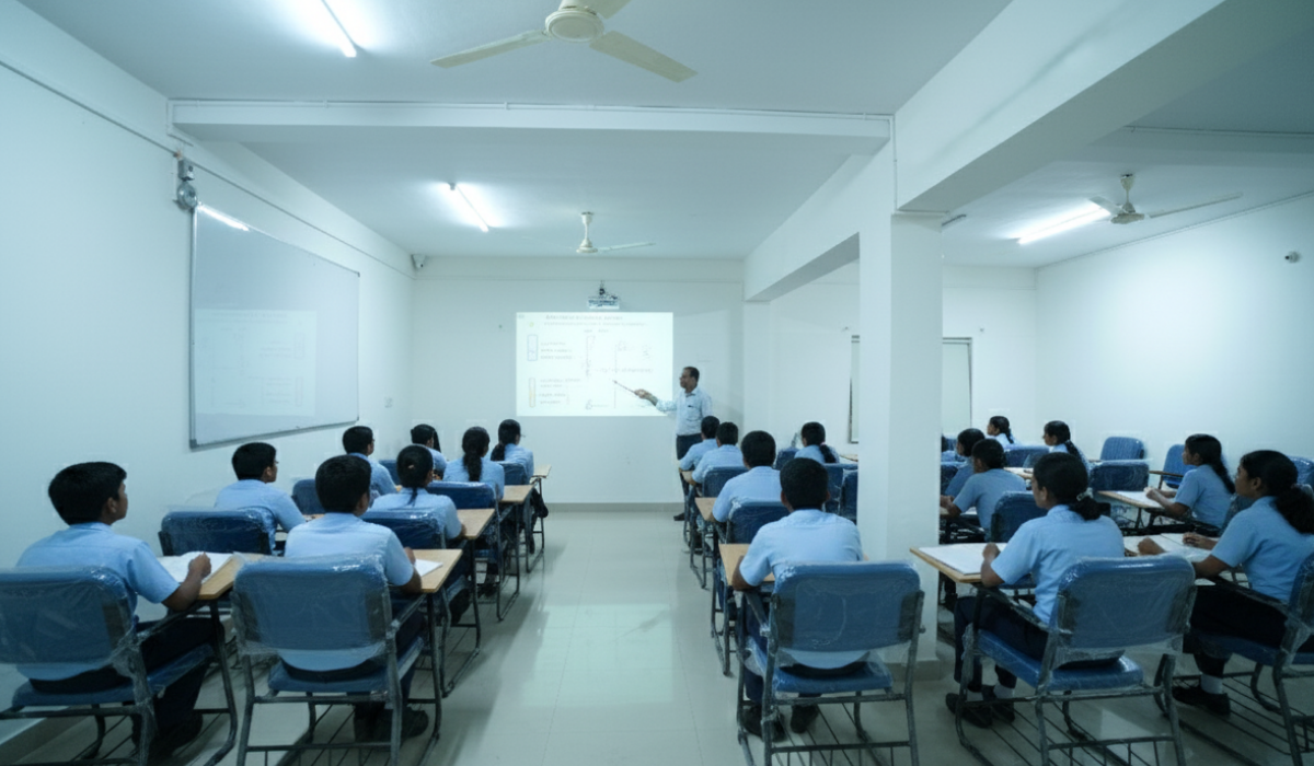 Modern classroom at Bansal Classes BTM